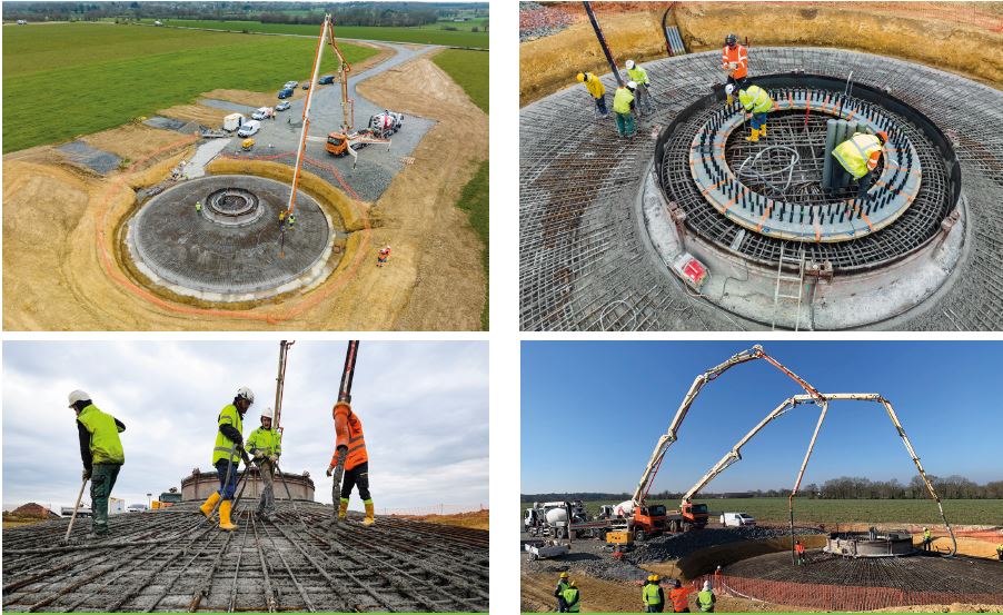 LE COULAGE DE LA FONDATION D’UNE ÉOLIENNE